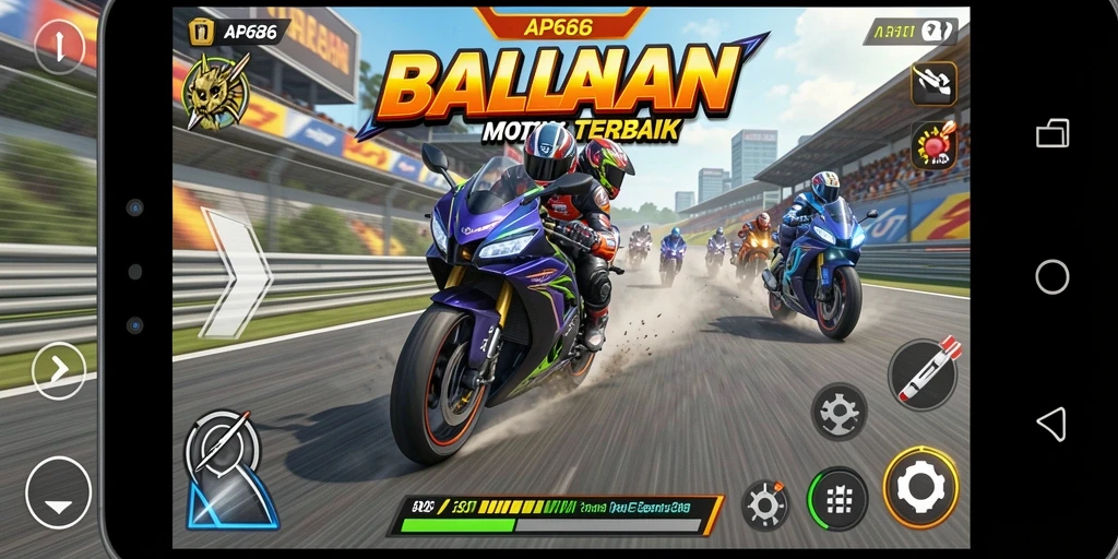 Gameplay seru dari AP686 dengan motor balap yang cepat.
