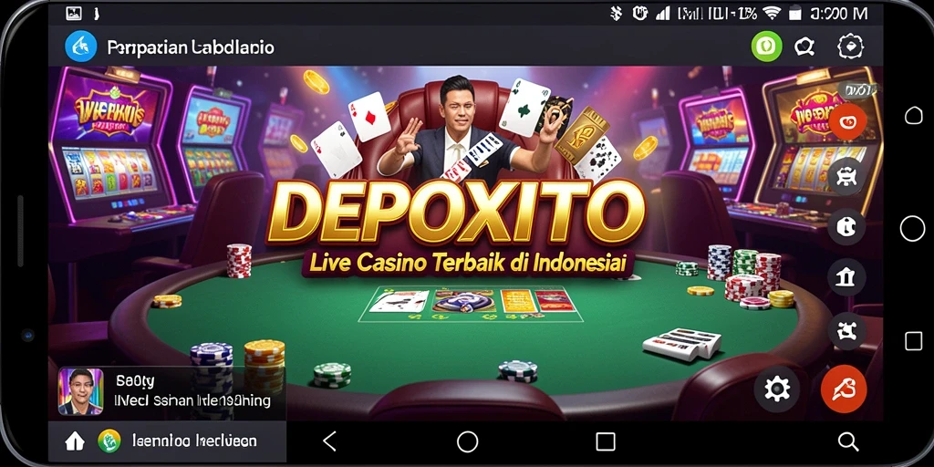 Menampilkan dealer langsung dan suasana permainan Live Casino yang menarik.