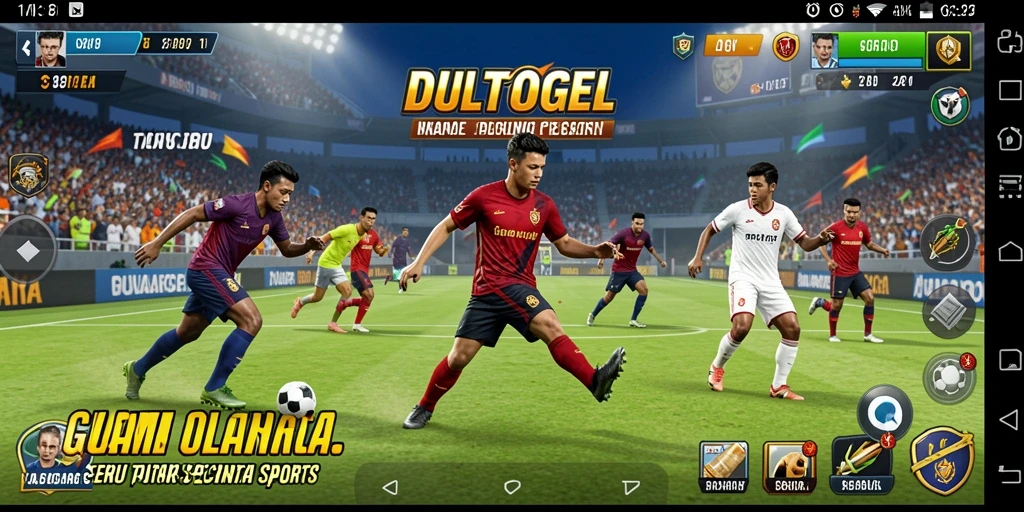 Tampilan utama DULTOGEL yang menampilkan gameplay olahraga yang seru.