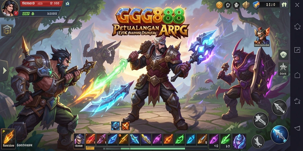 Tampilan gameplay menakjubkan dari GGG888 dalam pertempuran ARPG.