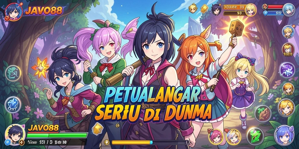 Screenshot gameplay JAVO88 menampilkan aksi seru dan karakter anime ikonik.