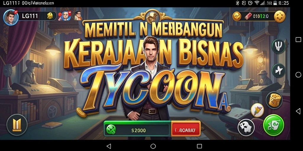 Tangkapan layar menunjukkan gameplay seru LG111 dalam membangun bisnis Tycoon.
