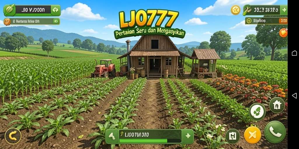Screenshot gameplay LJO777 yang menampilkan aktivitas bertani yang seru.