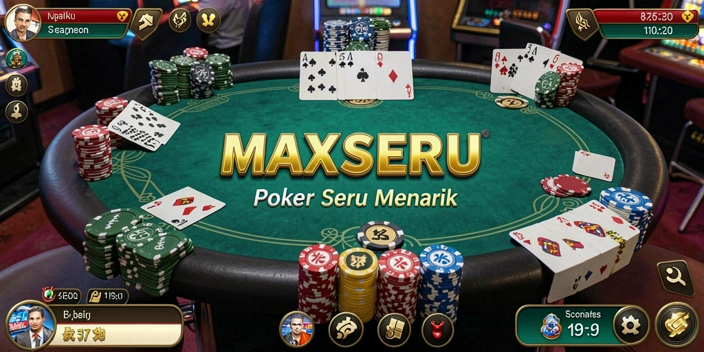 Tampilan menarik dari gameplay poker di MAXSERU.