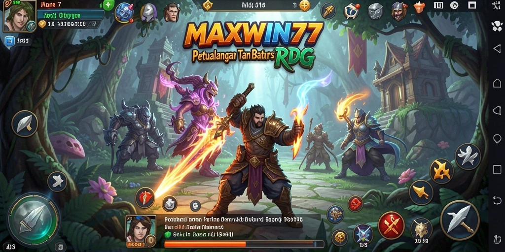 Tampilan gameplay RPG yang menarik dan penuh aksi di MAXWIN77.