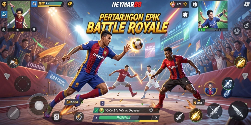 Screenshot gameplay NEYMAR88 menampilkan aksi bertarung yang mendebarkan.