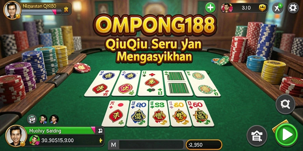 Tampilan gameplay seru OMPONG188 dalam permainan QiuQiu.