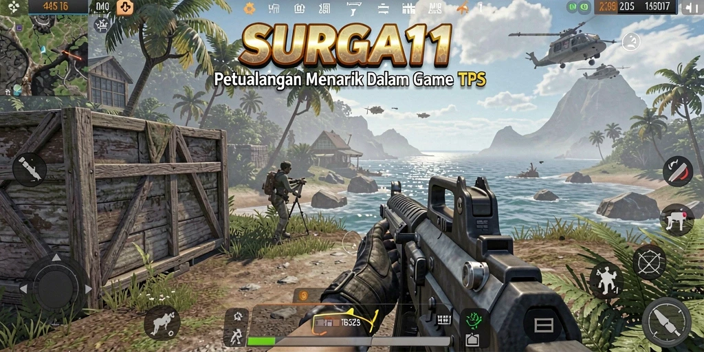 Tampilan gameplay SURGA11 yang mendebarkan di tengah pertempuran.