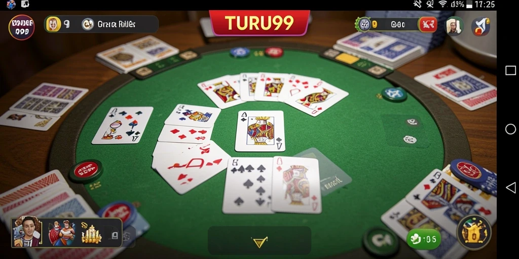 Screenshot TURU99 menunjukkan gameplay seru Gaple.